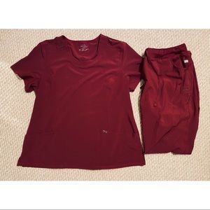 Wine Cherokee Infinity Scrub Set